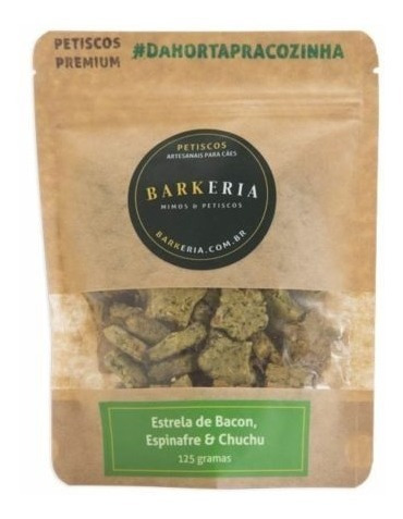 Petisco Natural Barkeria Estrela De Bacon Espinafre & Chuchu