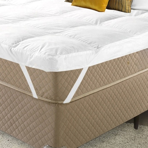 Pillow Top Protetor Cama King Algodão 200 Fios Com Elástico