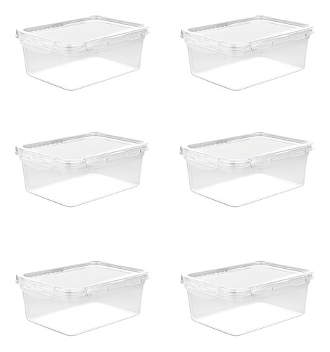 Kit 6 Potes Marmita Fit 750ml Tampa 4 Travas Bpa Free