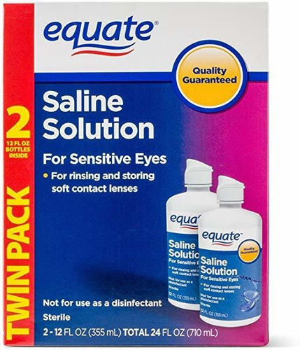 Equate Solución Salina, Solución Para Lentes De Contacto Par