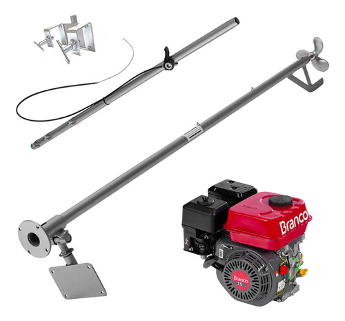 Motor De Barco Rabeta Horizontal 1,7mts A Gasolina 7,5hp Rs8