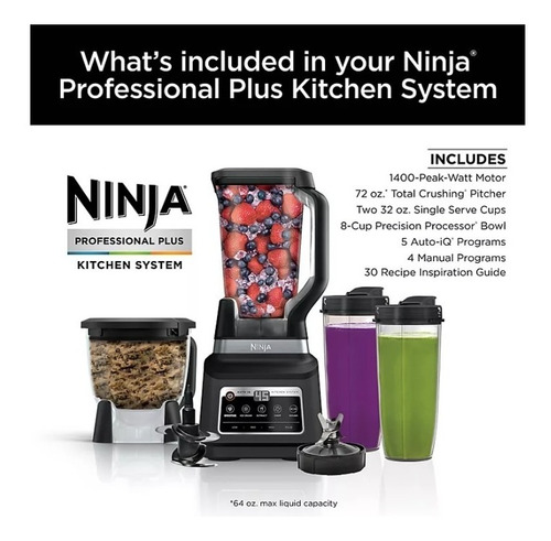 Licuadora Ninja Professional Plus Auto-iq Bn805a Black