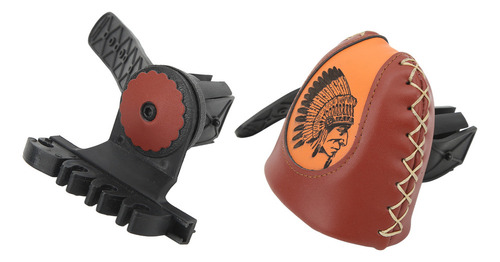Quiver Holder Quick Release System, 4 Flechas, Cuero Marrón