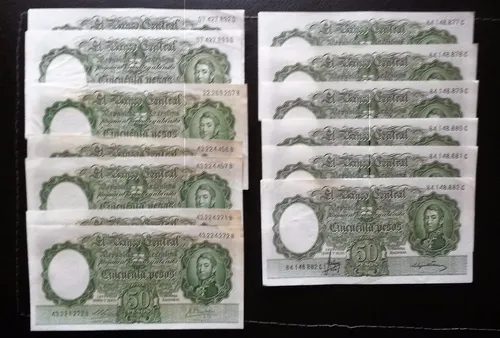 comprar 13 Billetes De 50 Pesos Moneda Nacional  S\u002Fc Correlativos