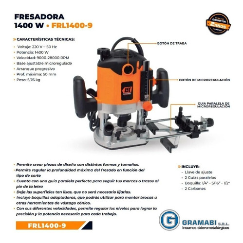 Imagen 2 de 9 de Fresadora De Mano Router Lüsqtoff 1400w Herramienta Multiuso
