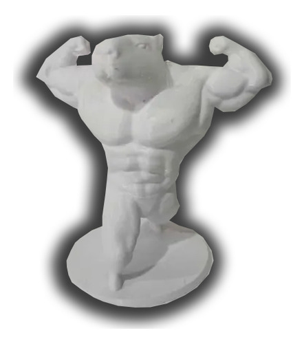 Capibara Carpincho Ultra Mamadisimo Estatua 3d Blanca