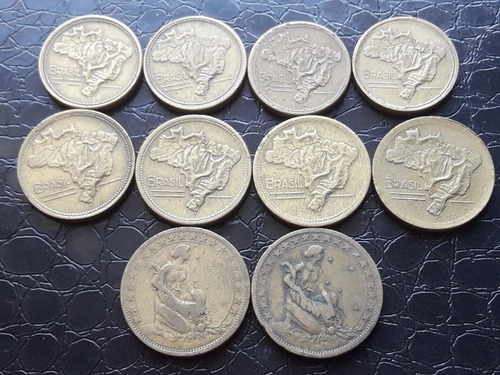 Moedas De 1 E 2 Cruzeiros - 1000 Réis 1924 E 1927 (Usado)