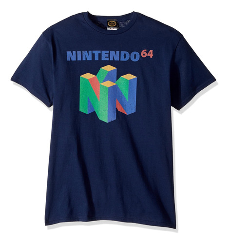 Nintendo Camiseta Con Logo N64 Para Hombre, Talla Xl, Azul M