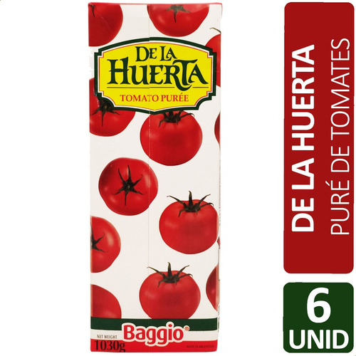 Imagen 1 de 6 de Pure De Tomate De La Huerta Baggio Tomates Frescos - Pack X6