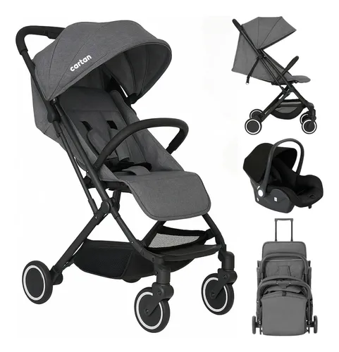Cochecito De Bebe Ultra Liviano Cartan Plegable Con Huevito