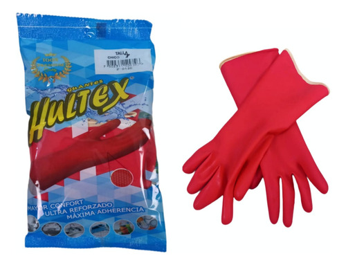 Guantes De Látex (rojos) Multiusos Hultex (2 Pares) Color ROJO TALLA 8