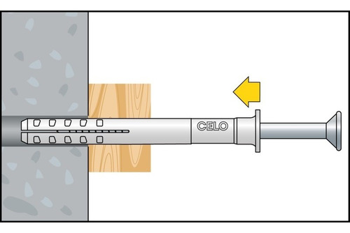 Tarugo De Golpe 6x35 Mm Con Tornillo Cja 100un Celo 9635np