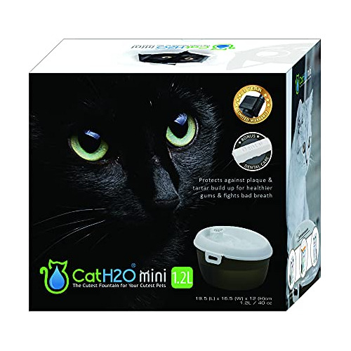 Cat H2o Mini Fuente Para Mascotas, Capacidad De 40 Onzas, Co