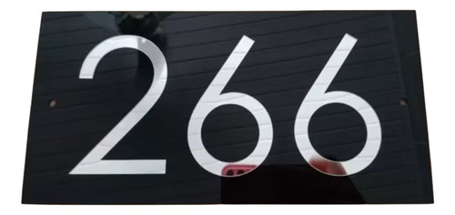 Placa Em Acrílico De Número Residencial Em Relevo. 25x15. 2 Opções De Cor: Preto/branco - Branco/preto