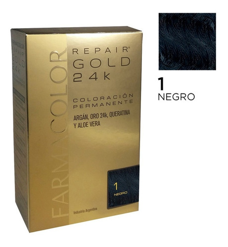 Imagen 1 de 3 de Farmacolor Repair Gold Negro N° 1 X 1 Estuche. De Fábrica.