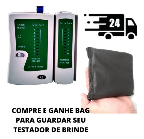 Imagem 2 de 6 de Teste Cabo De Rede Testador Lan Ethernet Rj45 E Rj11 Pro