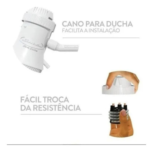 Chuveiro Nova Ducha Sintex D155 Branco 127v 5500w 3t C/ Cano