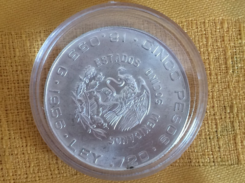Moneda 5 Pesos Hidalgo Chico Plata Ley .720 (Usado)