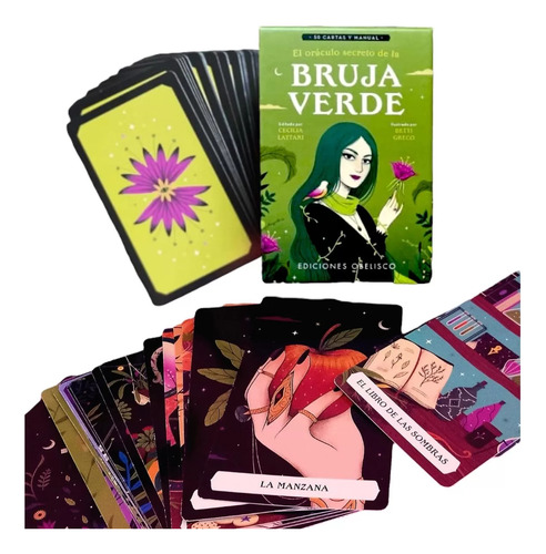 Oráculo Secreto De La Bruja Verde Cartas + Libro Guía