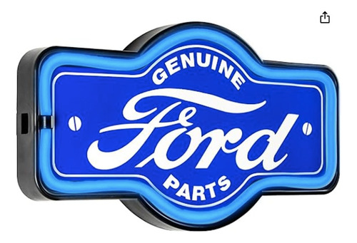 Letrero Anuncio Luminoso Taller Cueva Man Cave Auto Ford