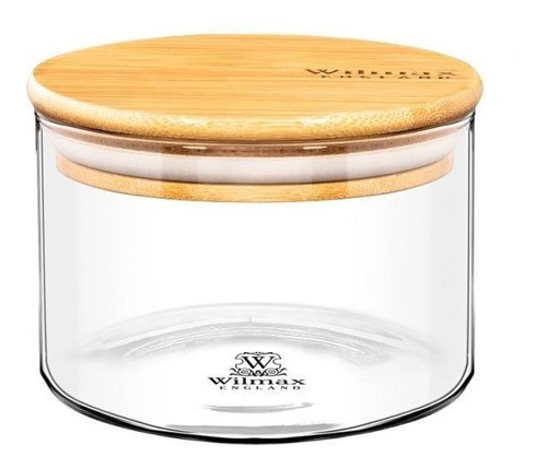 Frasco Tarro De Vidrio Tapa De Bamboo 400ml Wilmax 