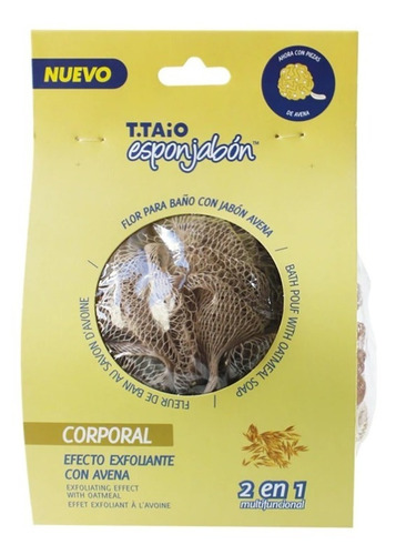 Esponjabón, Borla Exfoliante Con Jabón De Avena T.taio