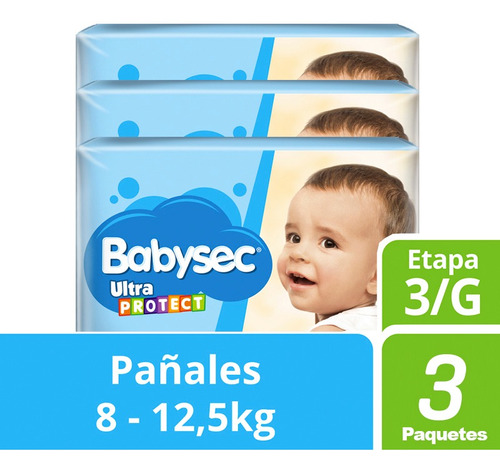 Pañal Babysec Ultraprotec Talla G 50 Unid X 3