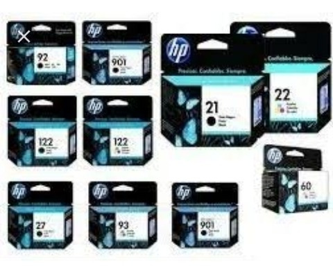 Cartuchos Hp 122 662 664 901 60 61 21 22 74 75 92 93