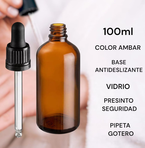 Pack X 20 Frascos Colirio Ámbar 100ml Precinto De Seguridad Marrón