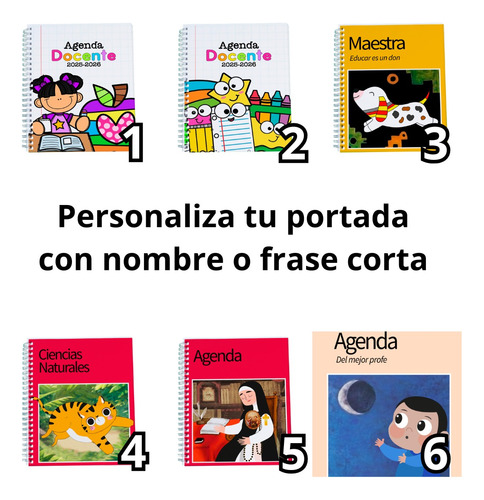 Agenda Escolar 25-26 Maestra Pasta Dura Mod Creative #5 Blanco Docente 2026