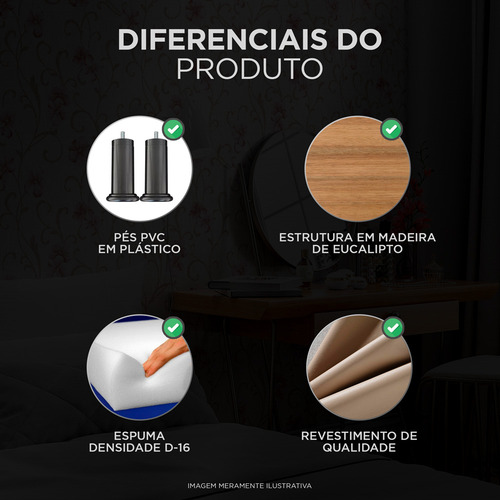 Cabeceira Cama Box King Size Lana 195cm Sintético Branco