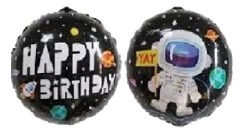 10 Globos Metalizados Astronauta Feliz Cumple Happy Birthday