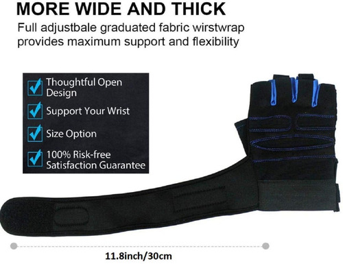 Imagen 6 de 10 de Guantes Gym Con Muñequera Para Deporte Gimnasio Mujer Hombre