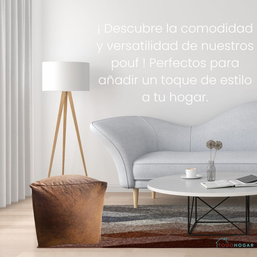 Pouf De Tela Ecocuero Cuadrado 45x45cm