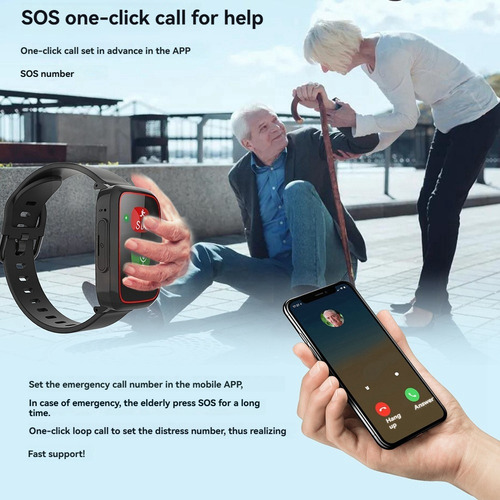 Relógio Inteligente Para Idosos 4g Call Sos Anti-loss Gps Po