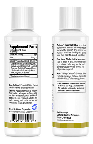 Suplemento Cellfood Essential Silica Antienvejecimiento De 1