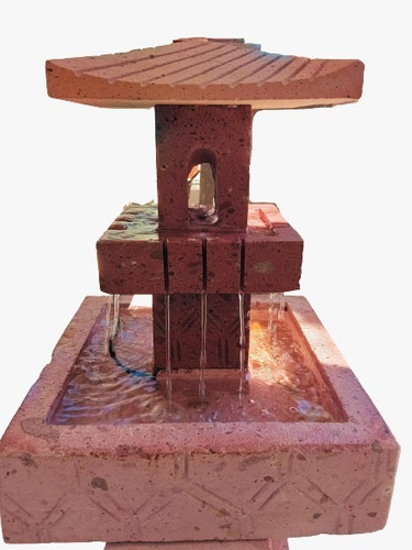 Fuente De Cantera Rosada 100% Piedra Decoración