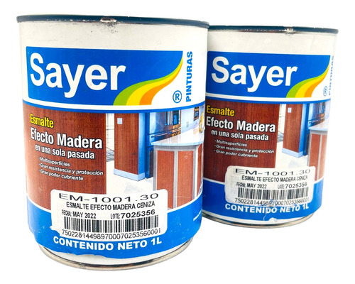 Esmalack Efecto Madera Sayer Para Metal Concreto Yeso 2 Lts