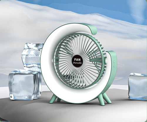 Ventilador Portatil De Escritorio Recargable Rotación De360°