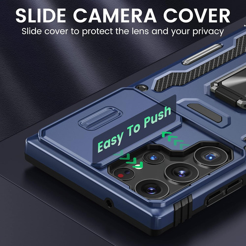 Funda Uso Rudo Cámara Para Galaxy S25 Ultra Carcasa+mica Azul Samsung Galaxy S25 Ultra