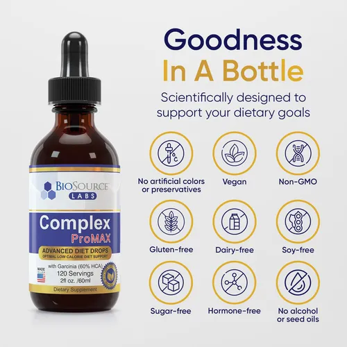 Diet Drops Biosource Labs Complex Promax, 60 Ml (paquete De
