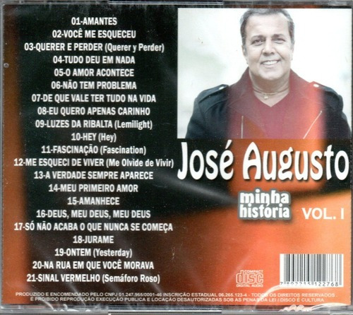 Cd José Augusto Minha História Volume 1 Lacrado