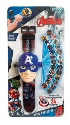 Reloj Proyector Capitán América Avengers  - Ditoys 2541