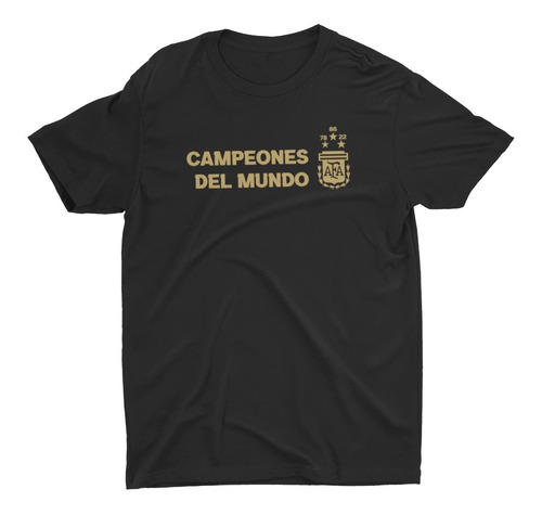 Remera Argentina Campeon Mundial Qatar 2022 - Algodón 100%