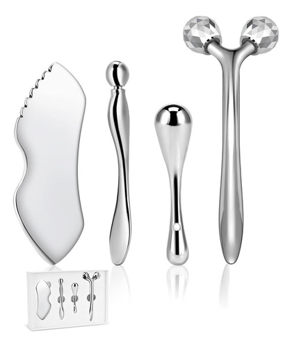 Set De Rodillo Facial Y Gua Sha Tangzhifeiyue 4 En 1