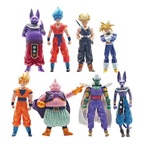 Beruwod Dbz Goku Action Figures,set Of 8 Super Hero Anime Ac