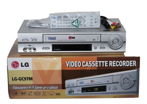 Videocasetera Vhs LG 6 Cabezas Hifi Caja Control Instructivo