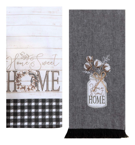 Kay Dee Designs Farmhouse Home Sweet Home - Juego De 2 Toall