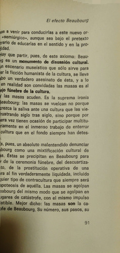 Cultura Y Simulacro. Baudrillard. (Usado)
