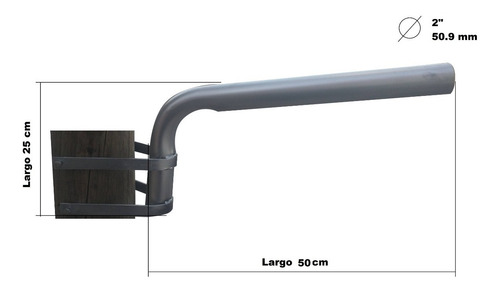 Imagen 2 de 5 de Caño Soporte Para Luminaria Led Alumbrado Publico 50.9 Mm